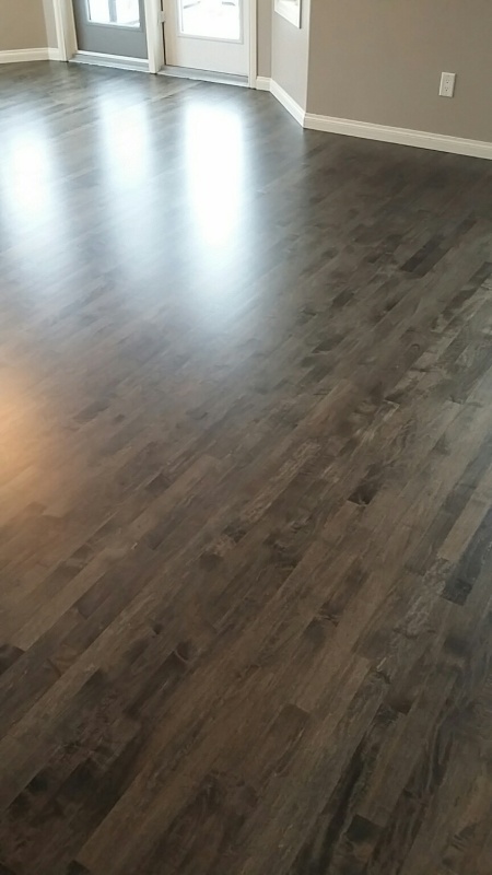 Refinish Of Prefinished Maple Floor With Custom Stain Summit