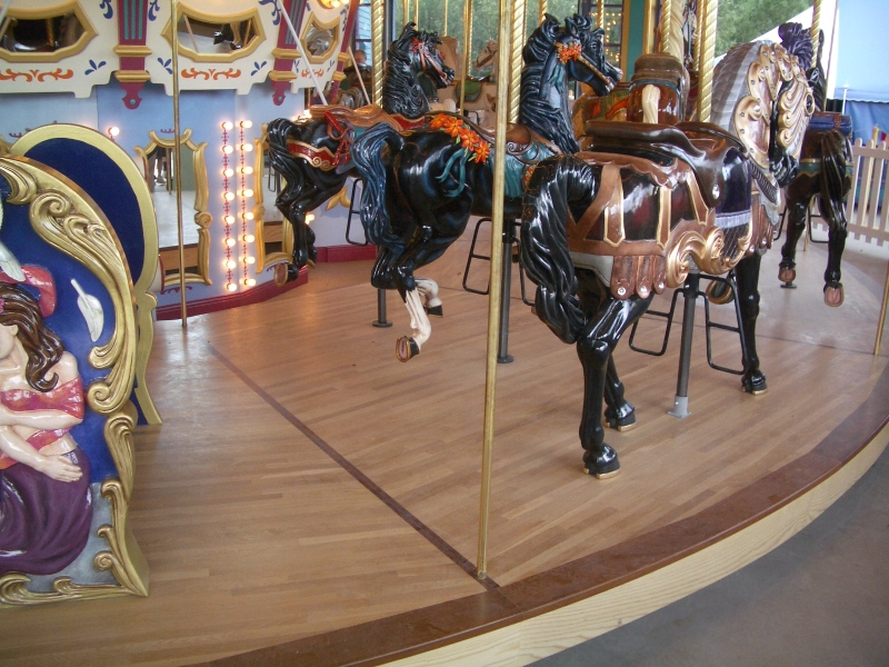 Site Finished White Oak & Walnut Hardwood Floor for Fort Edmonton Carousel